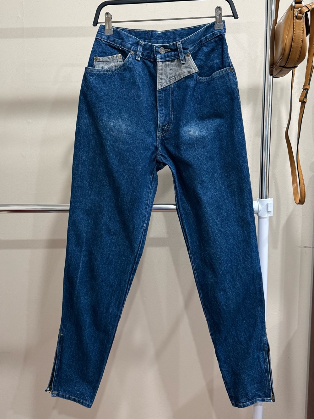Vintage 1980s Sunset Blues by CHIC High Rise Jeans Ankle Zip 100% Cotton